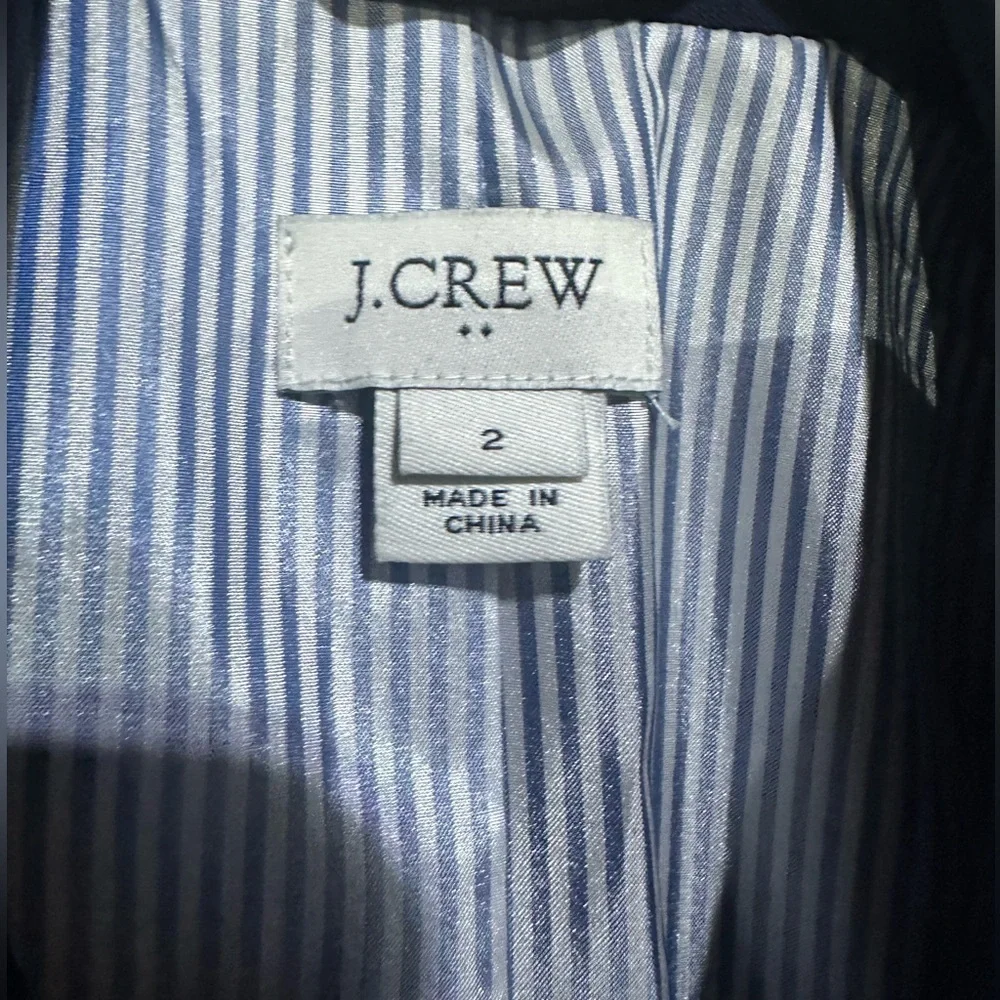 J Crew Women’s 2 Blazer Navy Blue Gold Button School Boy Jacket Classic Preppy